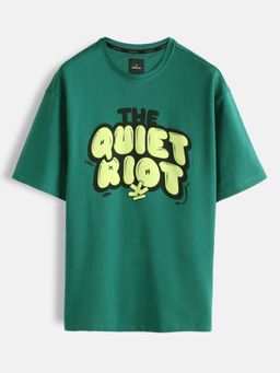 WROGN - Puff Print Oversized Fit Green T-Shirt