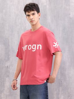 WROGN - Typo Typography Oversized Fit Red T-Shirt