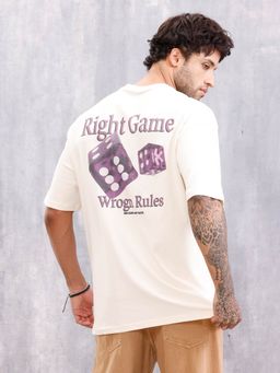 WROGN - Right Game Rules Graphic Printed Beige T-Shirt