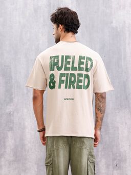 WROGN - Retro Wash Typography Beige T-Shirt