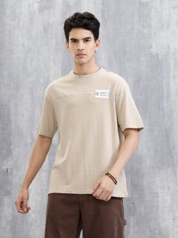 WROGN - Solid Patch Detail Khaki T-Shirt
