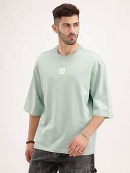 WROGN - Oversized Fit 3/4 Sleeves Green T-Shirt
