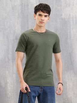 WROGN - Solid Slim Fit Olive T-Shirt