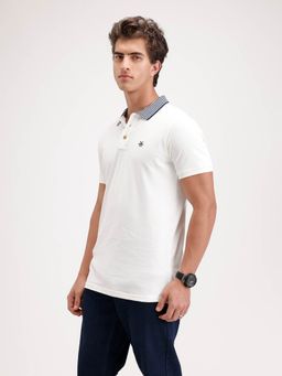 WROGN - Regular Fit Contrast Collar White Polo T-Shirt