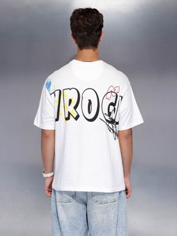 WROGN - Typography Oversized White T-Shirt