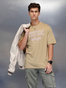 WROGN - Men’s Minimal Statement Beige T-Shirt