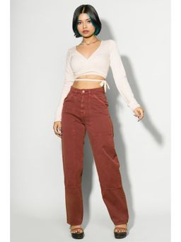 FREAKINS - Brick Red Panel Pants
