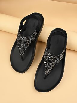 ROCIA - Black Women Embellished Sandals