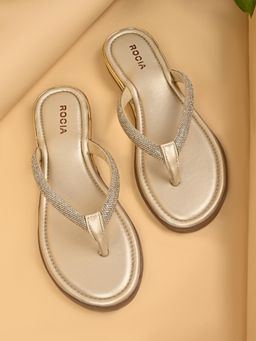 ROCIA - Gold Women Diamond Flats