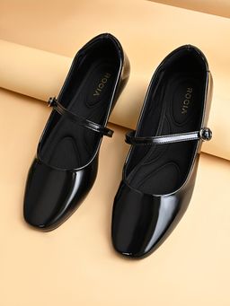 ROCIA - Black Woven Classy Patent Ballerina