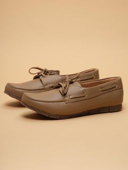 ERIDANI - Women Celesta Taupe Boat Shoes