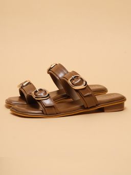 ERIDANI - Women Brown Elsia Embellished Flats