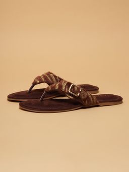 ERIDANI - Women Fia Brown Textured Flats