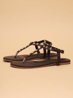 ERIDANI - Women Zyla Brown Studded Sandals