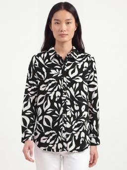 United Colors of Benetton - White Printed Viscose Shirt