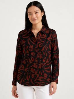 United Colors of Benetton - Black Printed Viscose Shirt