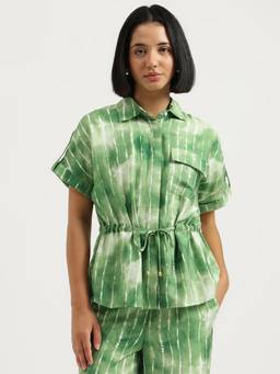 United Colors of Benetton - Green Stripes Viscose Blend Top