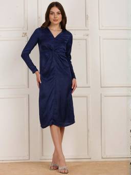Globus - Navy Blue Paisley Jacquard Dress