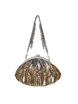 Lovetobag - Nora Soft Pouch Antique Gold Antique Silver with Handle