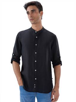 Parx - Black Slim Fit Solid Shirt