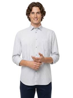 Parx - White Slim Fit Printed Shirt