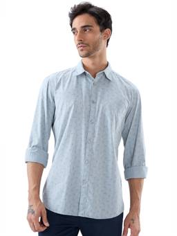 Parx - Slim Printed Medium Grey Shirt
