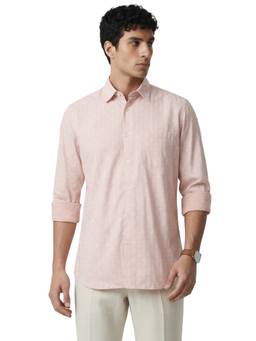 Parx - Medium Peach Slim Fit Printed Shirt