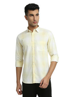 Parx - Slim Fit Pure Cotton Checkered Medium Yellow Shirt