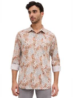 Parx - Slim Fit Printed Medium Multi-Color Shirt