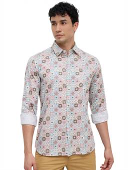 Parx - Light Multi-Color Slim Fit Printed Shirt