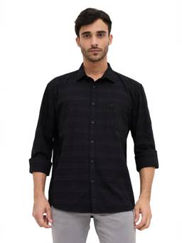 Parx - Slim Fit Solid Black Shirt