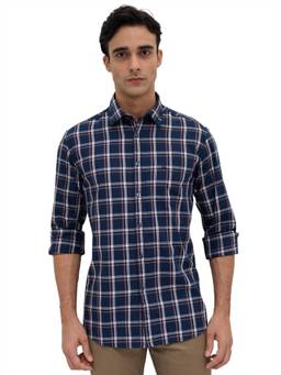Parx - Slim Fit Checkered Medium Grey Shirt