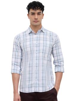 Parx - Slim Fit Checkered Medium Grey Shirt