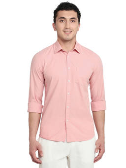 Parx - Slim Fit Solid Dark Peach Shirt