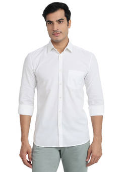 Parx - Slim Fit Solid White Shirt