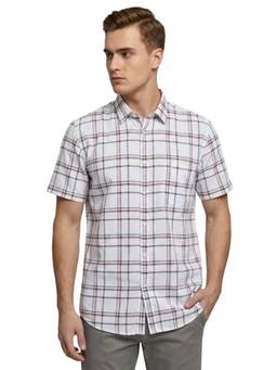 Parx - White Slim Fit Checkered Shirt