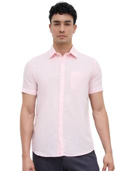 Parx - Slim Fit Solid Light Pink Shirt