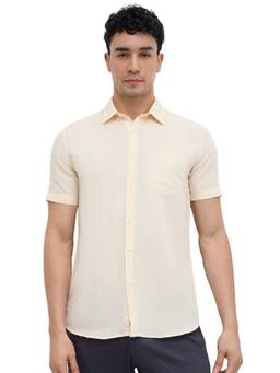 Parx - Slim Fit Solid Light Yellow Shirt