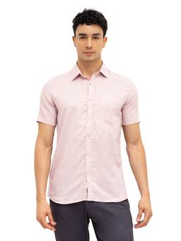 Parx - Slim Fit Solid Medium Pink Shirt