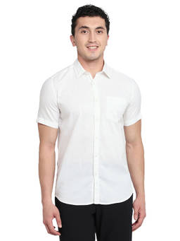 Parx - Slim Fit Solid White Shirt