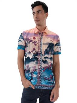 Parx - Regular Fit Printed Medium Multi-Color Shirt