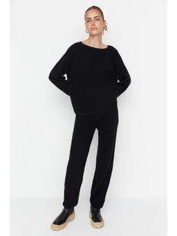 Trendyol - Womens Black Woven Co-Ord (Set of 2)