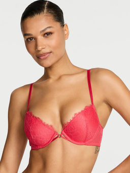 Victoria's Secret - Very Sexy Rose Lace Lightly Lined Plunge Demi Bra Pink