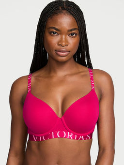 Victoria's Secret - The T-Shirt Cotton Exploded Logo Lightly Lined Demi Bra Pink