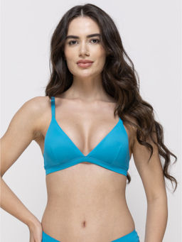 MIEZ - Triangle Non-Padded Bralette Turquoise