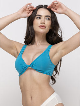 MIEZ - Twisted Reversible Non-Padded Bralette Turquoise