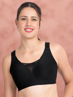Shyaway - Black Beauty 3/4Th Coverage Mesh Wirefree Seamless Removable Padding Bra