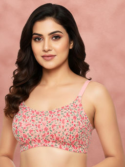 Shyaway - By Susie Rich PINK Wirefree 3/4Th Coverage Nonpadded Seamless Bottom Encircled Bra