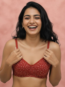 Shyaway - By Susie Red Ochre 3/4Th Coverage Non Detachable Wirefree Non Padded Seamless Bra
