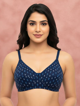 Shyaway - By Susie Silver Lake Blue 3/4Th Coverage Wirefree Non Padded Seamless Printed Bra